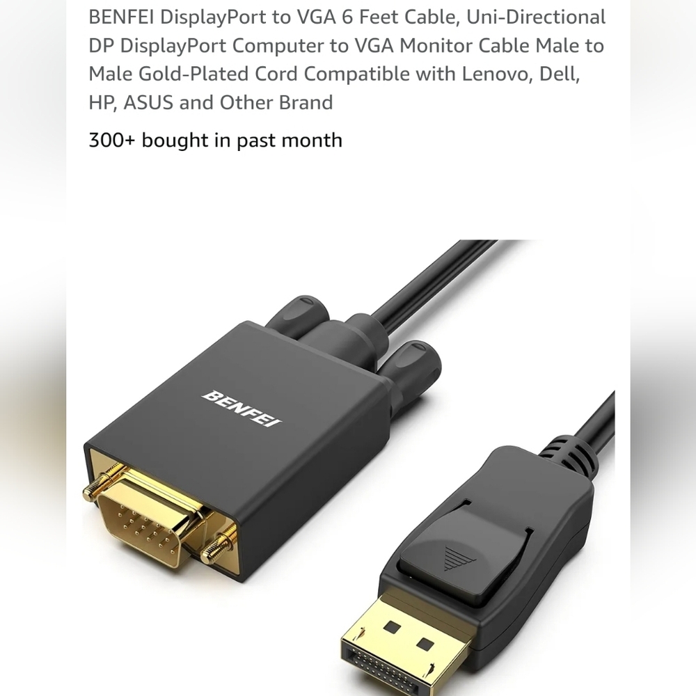 BENFEI DisplayPort to VGA Cable 6 Feet